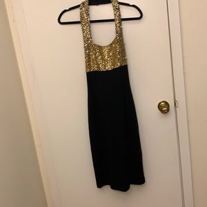Gold and black 90s dress! Some sequins missing